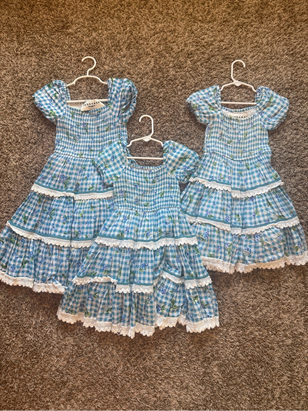 JessaKae Blueberry Muffin Girls cotton smocked dresses